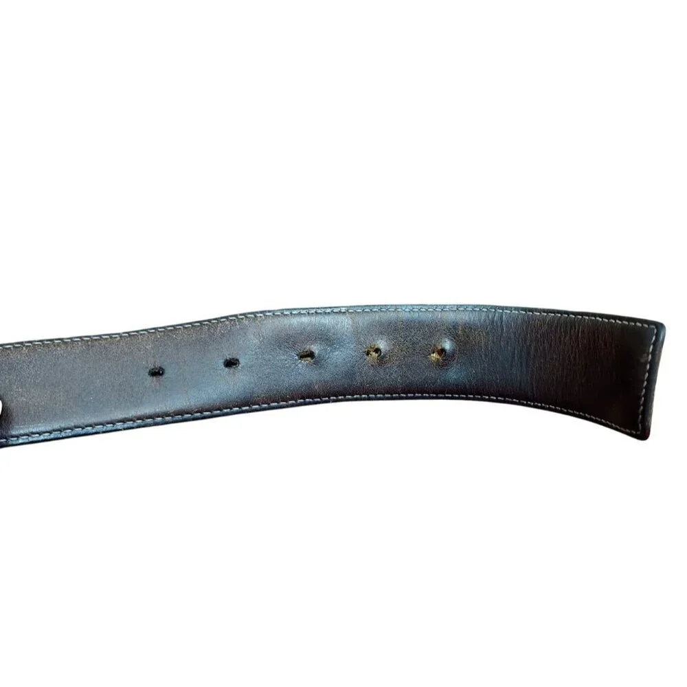 Gucci Black Shiny Imprime Belt With Black Interlinking GG Buckle